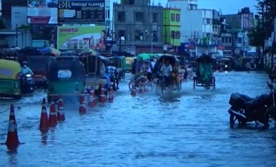 Rain drowns much hyped Agartala SMART City under Water 